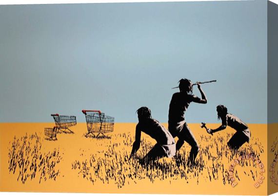 Banksy Trolleys [coloured], 2007 Stretched Canvas Print / Canvas Art